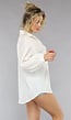 Witte Oversized Blouse met Strass Steentjes