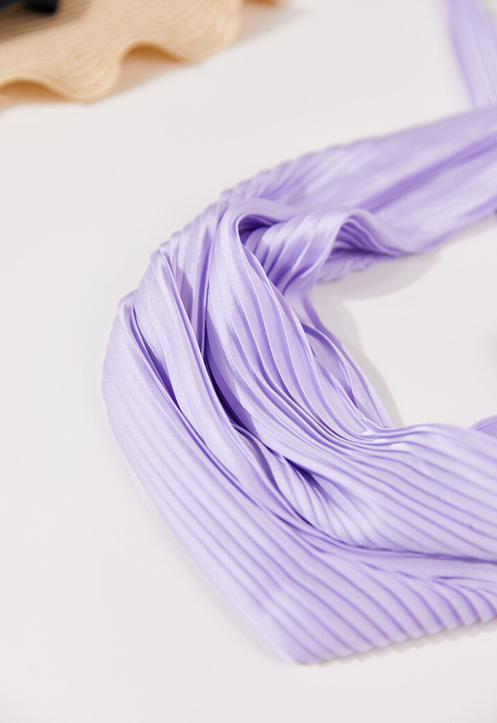 Lila Glanzend Rib Sjaaltje