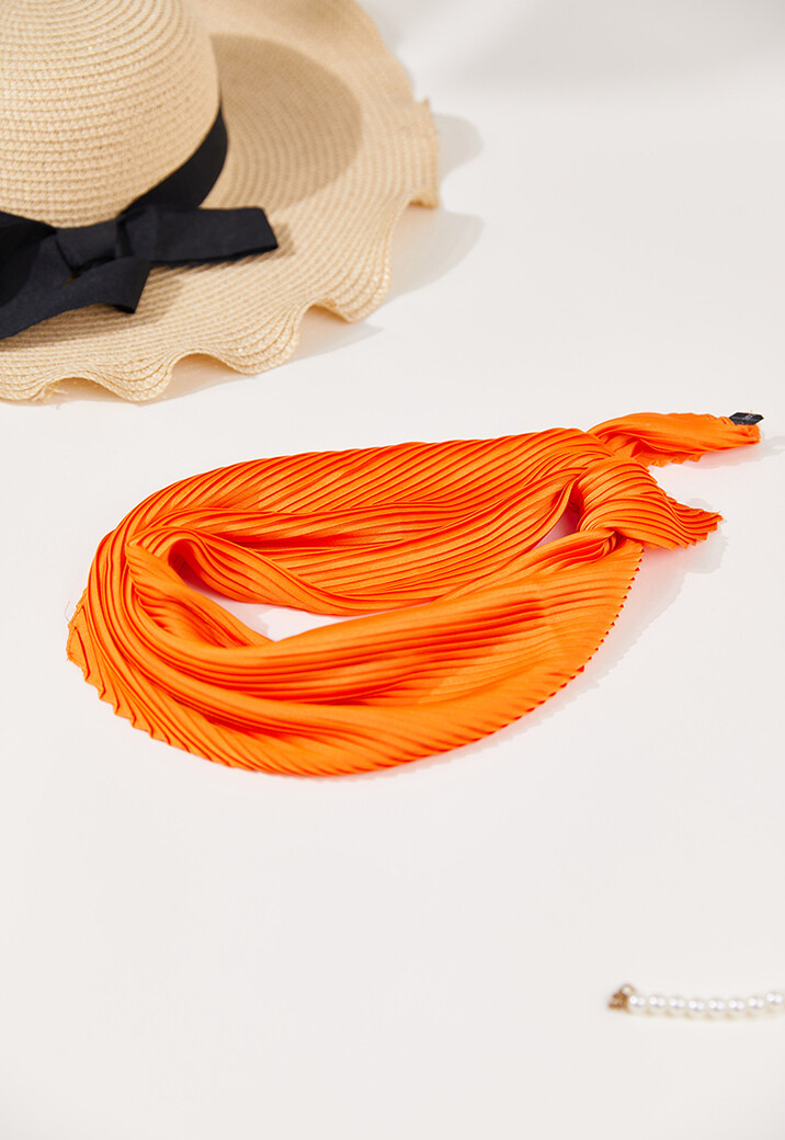 Oranje Ribstof Sjaal met Babylock