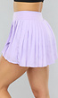 Geplooid Lila Plissé Rokje met Ingewerkt Broekje