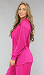 Fuchsia Plissé Blouse met Broek