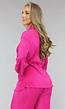 Fuchsia Plissé Blouse met Broek
