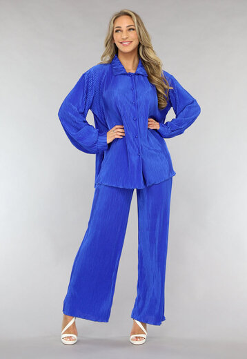 NEW2205 Blauwe Rib Co Ord Set