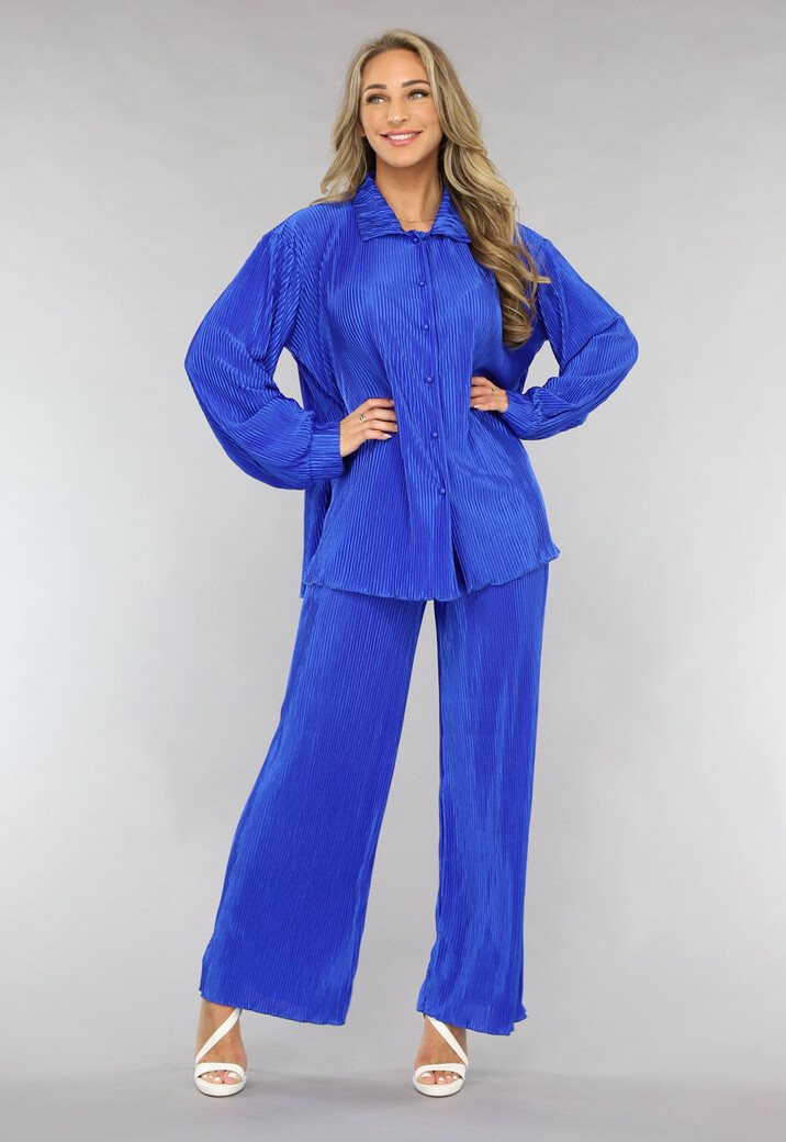 Blauwe Rib Co Ord Set