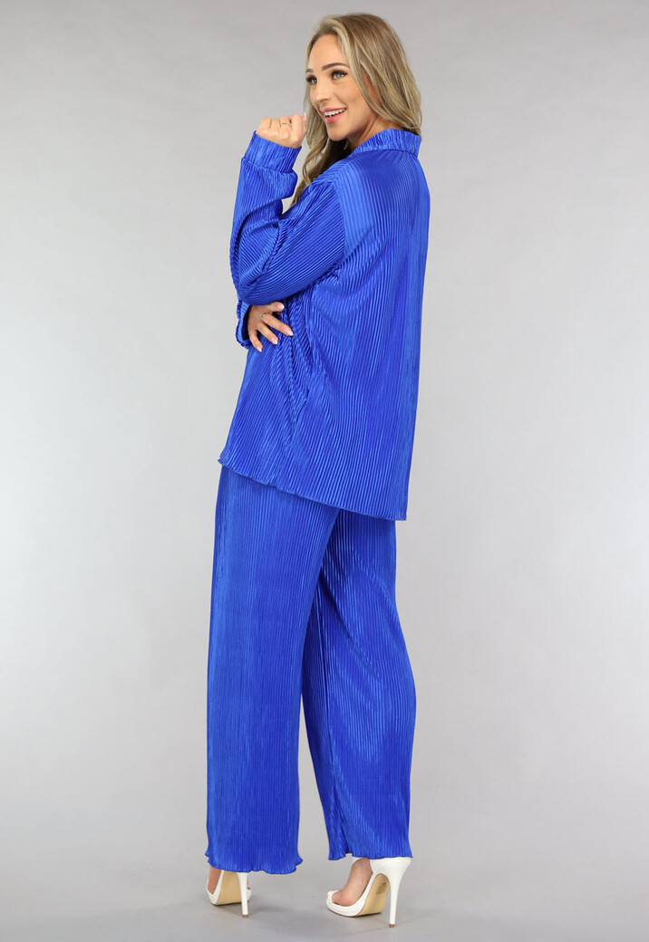 Blauwe Rib Co Ord Set