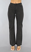 Antraciet Straight Leg Jeans met Strass Steentjes