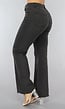 Antraciet Straight Leg Jeans met Strass Steentjes