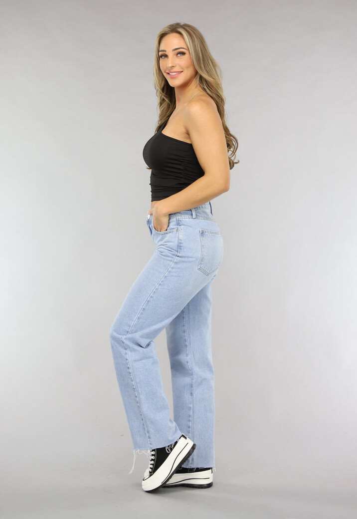 Lichtblauwe Relaxed Fit Straight Leg Jeans
