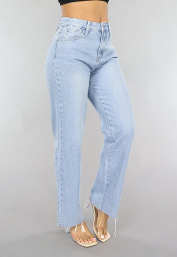 Lichtblauwe Relaxed Fit Straight Leg Jeans
