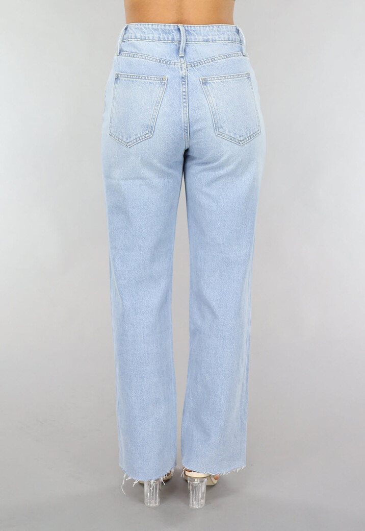 Lichtblauwe Relaxed Fit Straight Leg Jeans