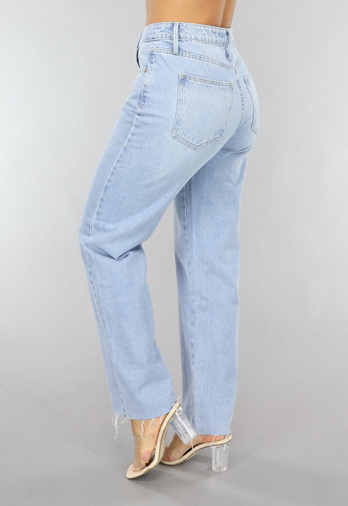 Lichtblauwe Relaxed Fit Straight Leg Jeans