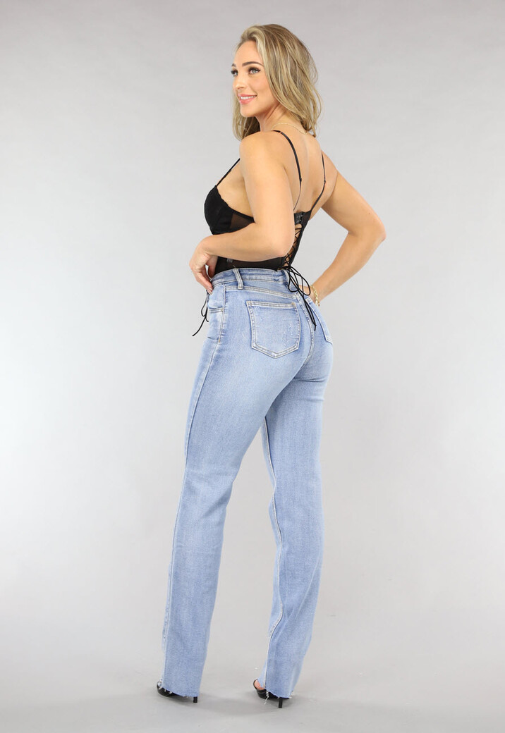 Zwarte Kanten Bustier Top met Strikje en Voorgevormde Cups