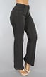 Antraciet Straight Leg Jeans met Strass Steentjes