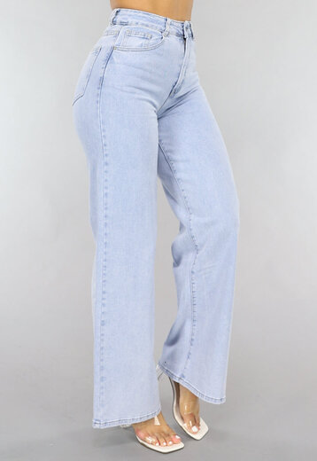 OP=OP.35.NL Lichtblauwe High Waist Wide Leg Jeans