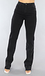 Zwarte Lange Straight Leg Jeans met Stretch