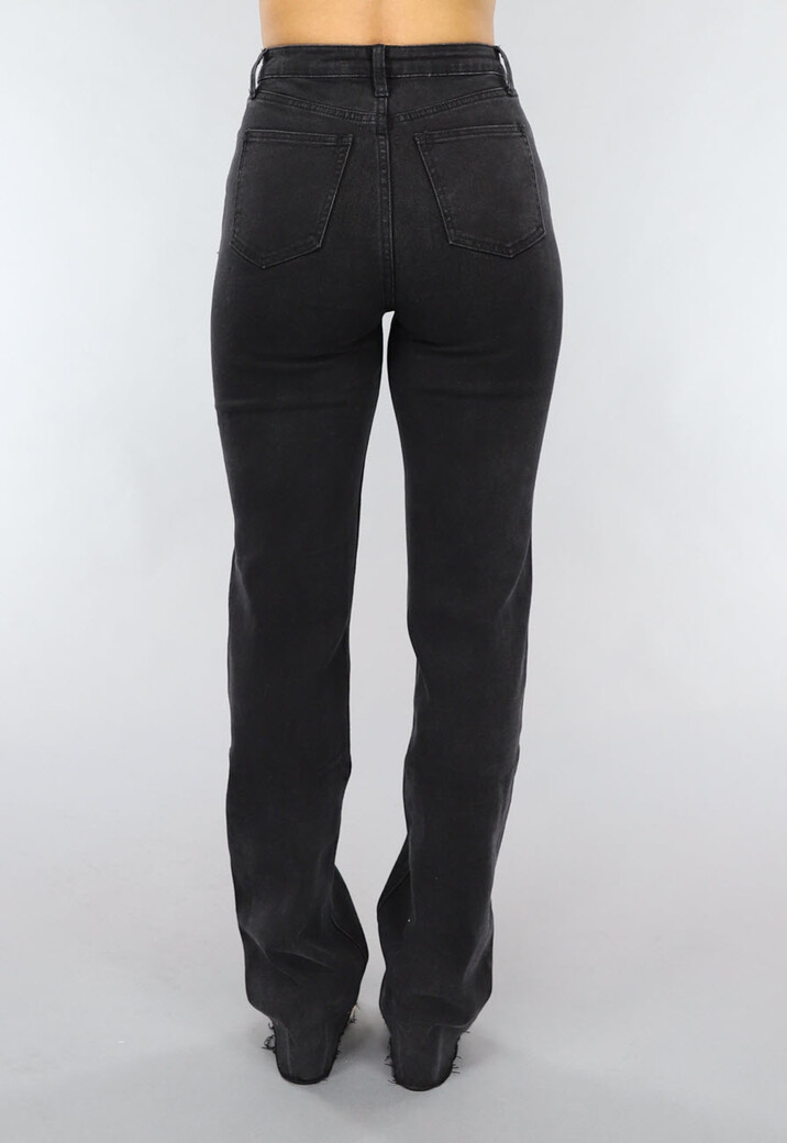 Zwarte Lange Straight Leg Tall Jeans met Stretch