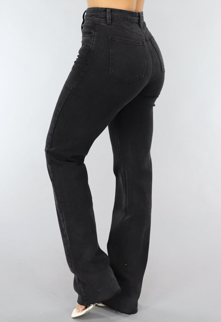 Zwarte Lange Straight Leg Tall Jeans met Stretch