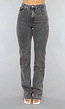 Tall Grijze Straight Leg Jeans met Stretch