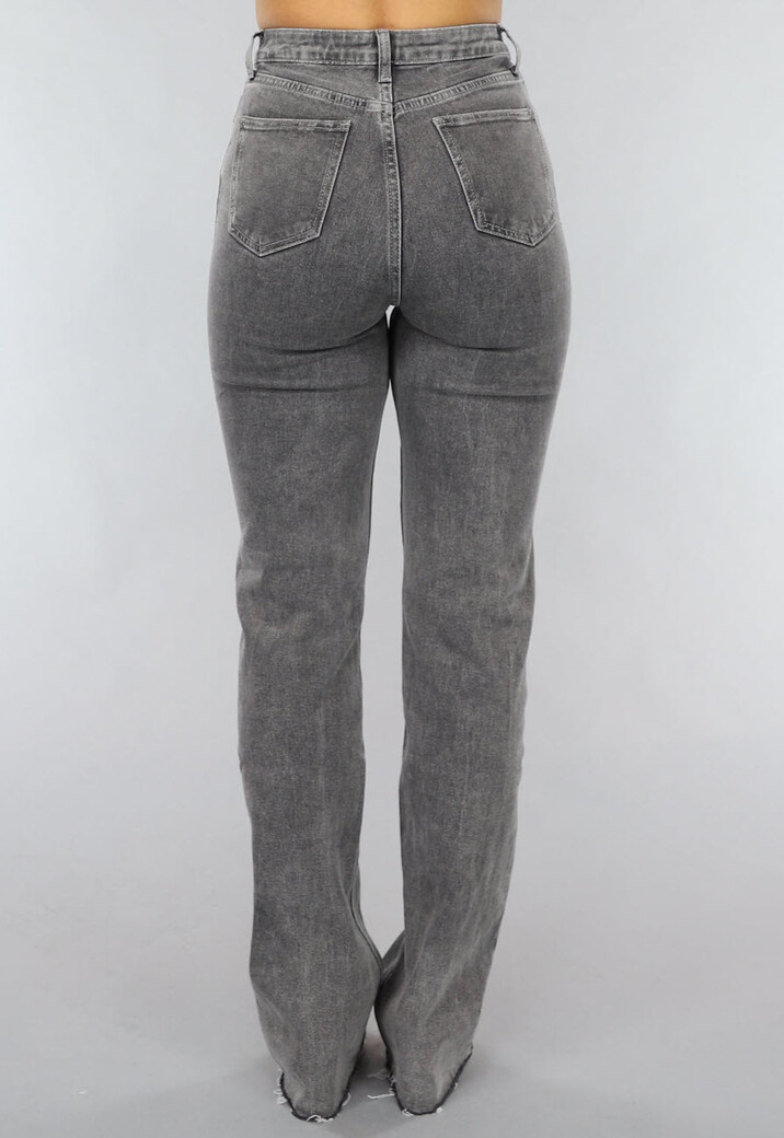 Tall Grijze Straight Leg Jeans met Stretch