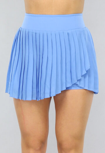 Blauw Plissé Tennis Rokje met Ingewerkt Broekje