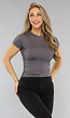 Grijs Korte Mouwen T Shirt met Stretch