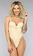 Corrigerende Body met Kanten Detail in Nude