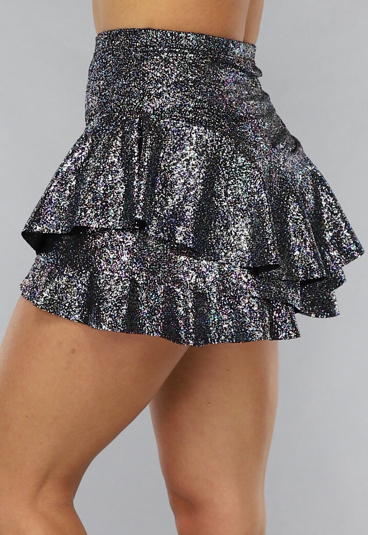 Holografische Glitter Ruffle Skort