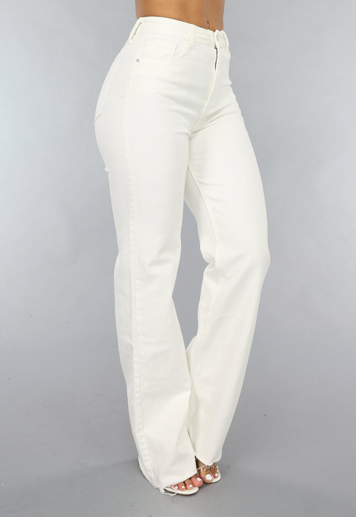Wide Leg Jeans in Gebroken Wit
