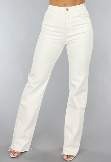 Wide Leg Jeans in Gebroken Wit