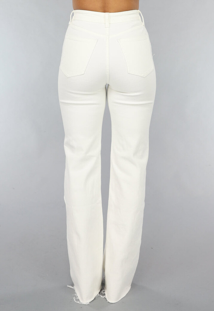 Wide Leg Jeans in Gebroken Wit