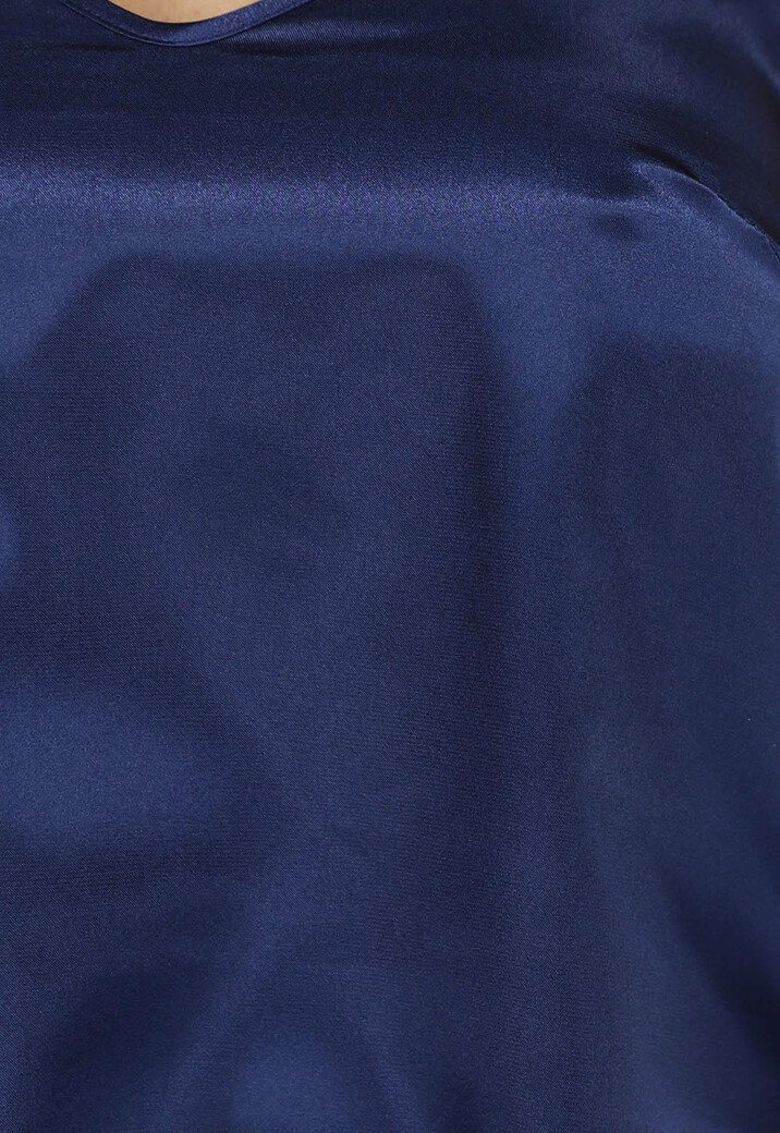 Dubbele Lichtblauwe en Donkerblauwe Satijnen Pyjama Set