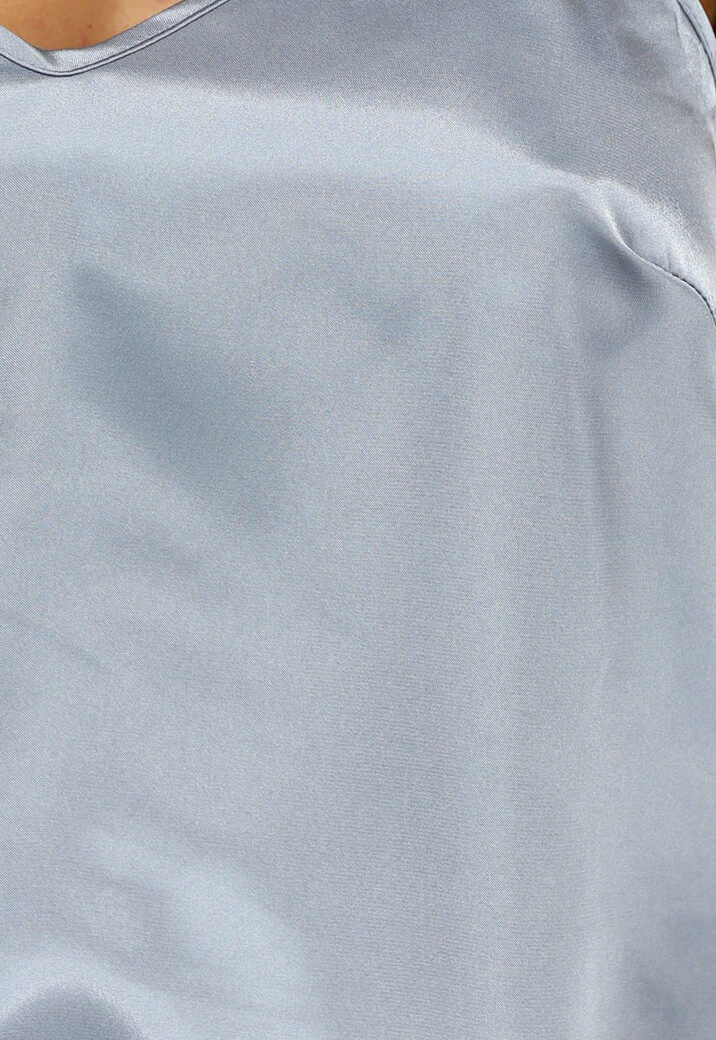 Dubbele Lichtblauwe en Donkerblauwe Satijnen Pyjama Set