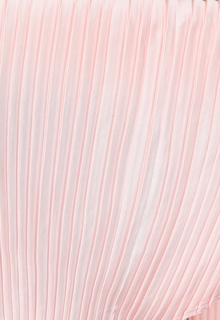 Satijnen Plissé Sjaaltje in Babyroze