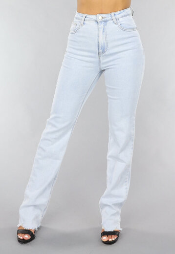 NEW1505 Rechte Jeans met Stretch in Lichtblauw