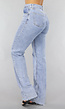 Blauwe Destroyed Straight Leg Jeans