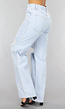 Lichtblauwe Wijde Jeans met Knie Scheuren