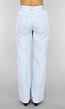 Lichtblauwe Wijde Jeans met Knie Scheuren