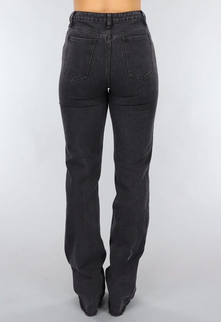 Zwarte Tall Spijkerbroek met Rechte Pijpen