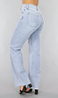 Lichtblauwe Denim Jeans met Kniescheuren