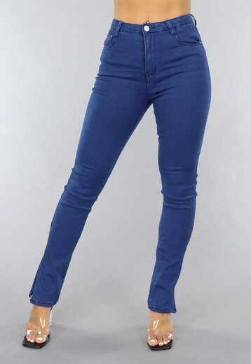 NEW1505 Blauwe Jeans met Split