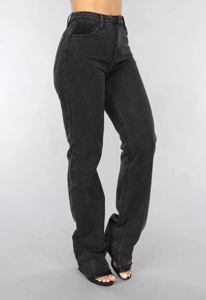 Zwarte Tall Spijkerbroek met Rechte Pijpen