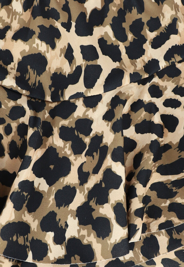 Geplooide Skort met Panterprint