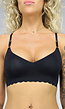 Zwarte Kanten Naadloze Bralette met Uitneembare Pads