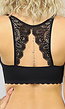 Zwarte Kanten Naadloze Bralette met Uitneembare Pads