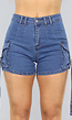 Donkerblauwe Denim Short met Zakken