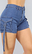 Donkerblauwe Denim Short met Zakken