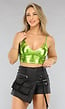 Groene Metallic Crop Top