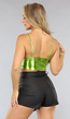 Groene Metallic Crop Top