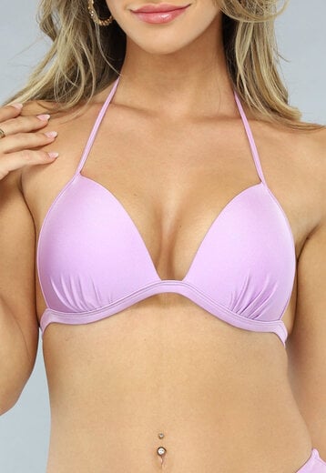 NEW0506 Voorgevormde Lila Triangel Push-Up Bikini Top