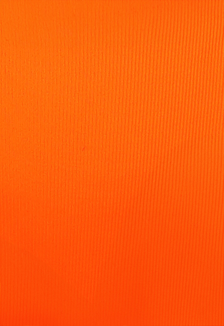 Neon Oranje Ribstof Triangel Bikini Top met Uitneembare Pads